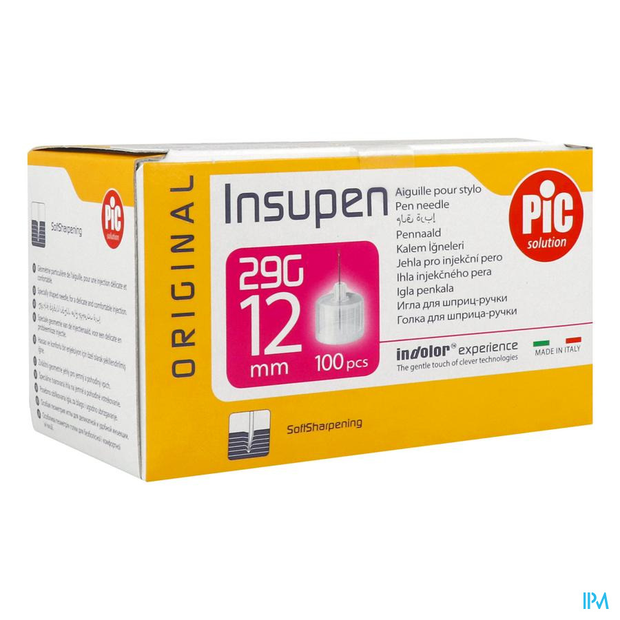 vignette Pic Solution Insupen Original Aiguille Stylo Inj 12mm G29 100