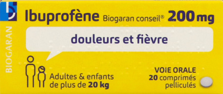 vignette IBUPROFENE 200MG BIOG CONS CPR 20