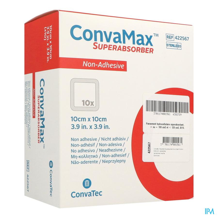 vignette Convatec Convamax Pansement Hydrocellulaire 10cm X 10cm 10