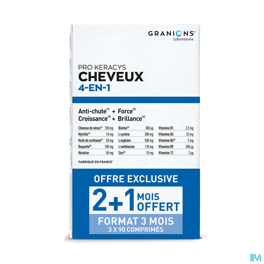 produit GRANIONS PRO KERACYS CHEVEUX 4EN1 3 MOIS