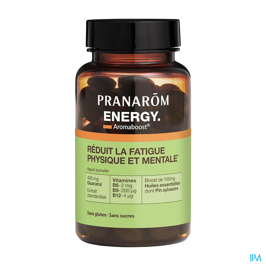 vignette PRANAROM AROMABOOST ENERGY 60 CAPS