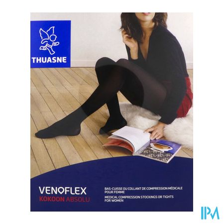 vignette Thuasne Venoflex2 Kokoon Absolu Collant Maternite Noir Normal T3