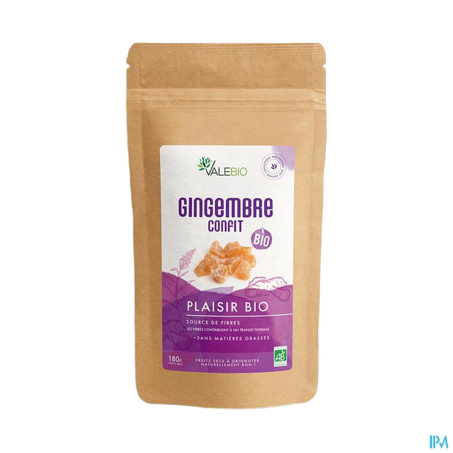 produit VALEBIO GINGEMBRE CONFIT BIO 180GR