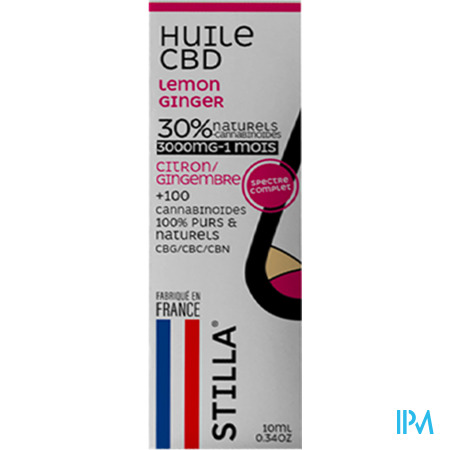 vignette Stilla Huile Au Cbd Citron Gingembre 30% Spectre Complet 10ml