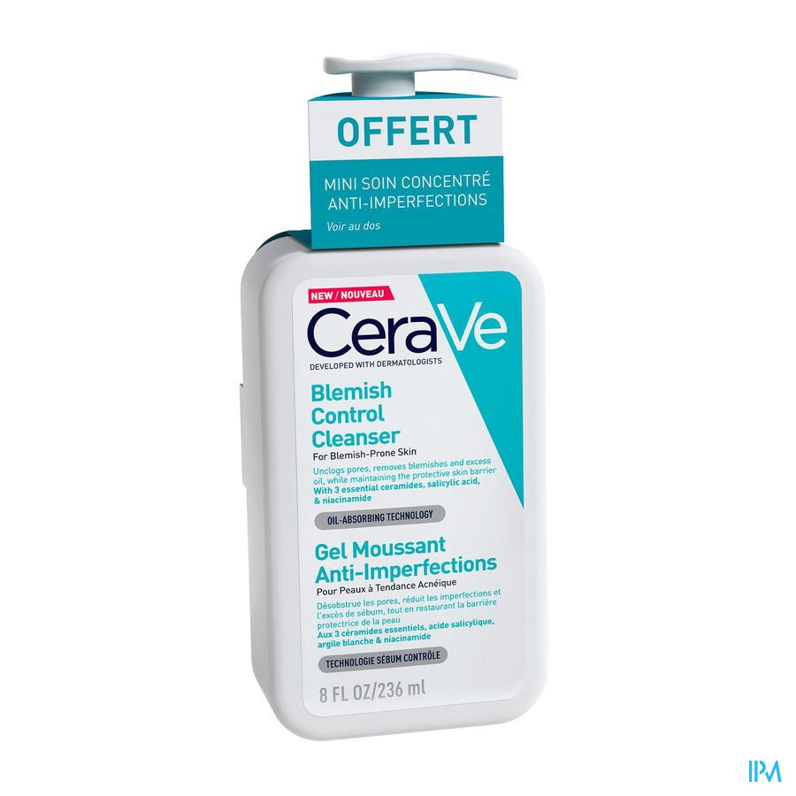 produit Cerave Gel Moussant Antiimperfections 236ml + Mini Soin 3ml