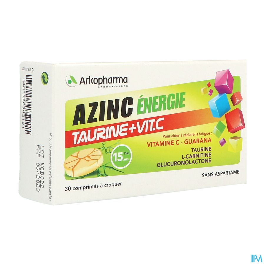 vignette Azinc Energie Taurine + Vitamine C Comprime 30