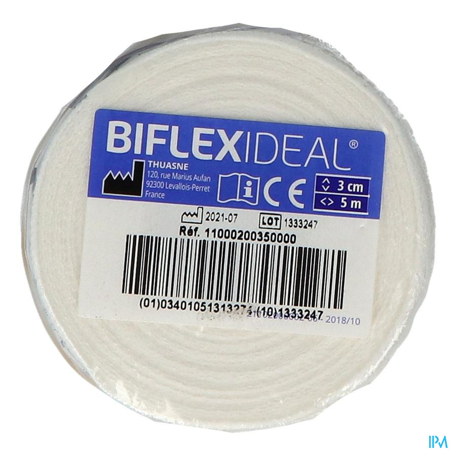 produit Thuasne Biflexideal Bande De Contention Blanche 5m X 3cm