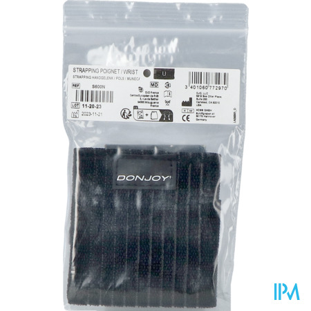 produit Donjoy Strapping Bande Poignet Noir Tu