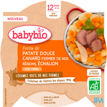 vignette BABYBIO PATATE DOUCE CANARD 230G