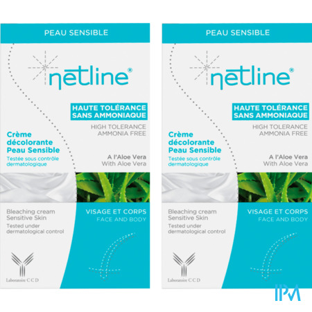vignette Netline Creme Decolorante Peau Sensible Visage Et Corps 30ml X2