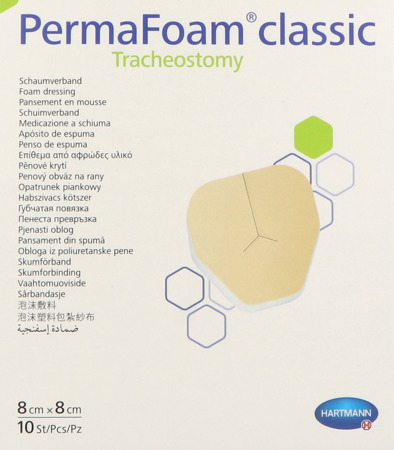 vignette Hartmann Permafoam Classic Tracheostomy Pansement 8cm X 8cm 10