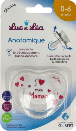 vignette Luc Et Lea Sucette Symetrique Anatomique Maman Anneau 0/6m