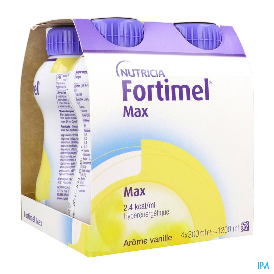vignette Fortimel Max Vanille Bouteille 300ml X4