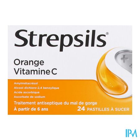 vignette STREPSILS ORANGE VIT C PAST 24