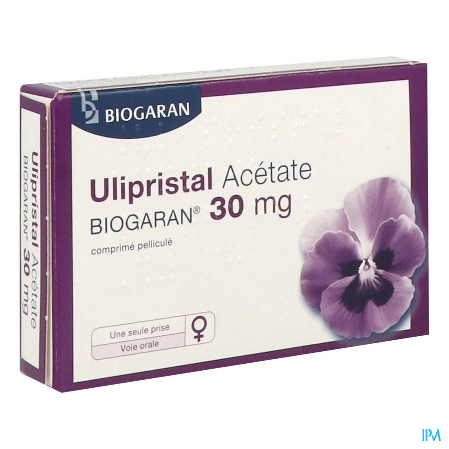 vignette Ulipristal Acetate Biogaran 30mg Comprime Pellicule En Plaquette 1