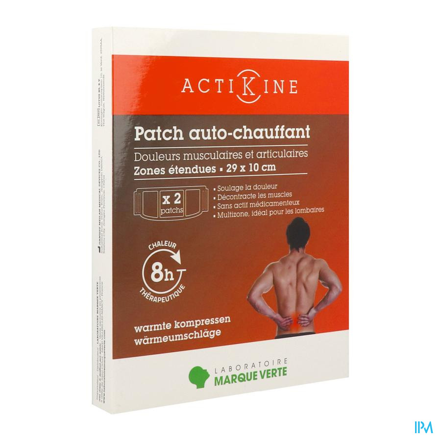 vignette Marque Verte Actikine Patchs Adhesifs Autochauffants 29cm X 10cm X2