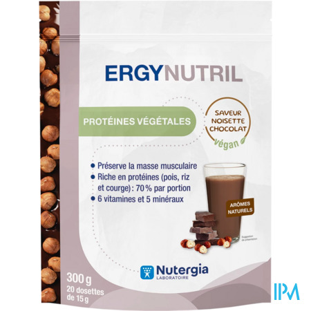 vignette Nutergia Ergynutril Proteines Vegetales Noisette Chocolat 300g