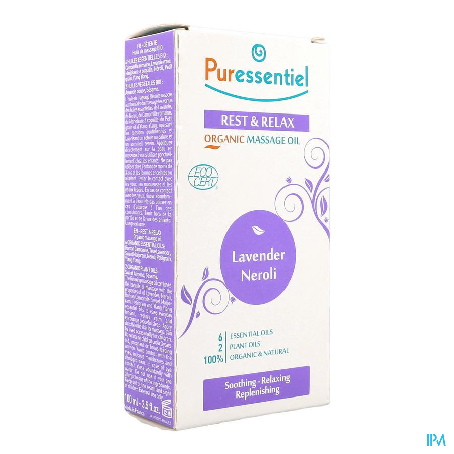 vignette Puressentiel Huile De Massage Bio Detente Lavande Neroli 100ml
