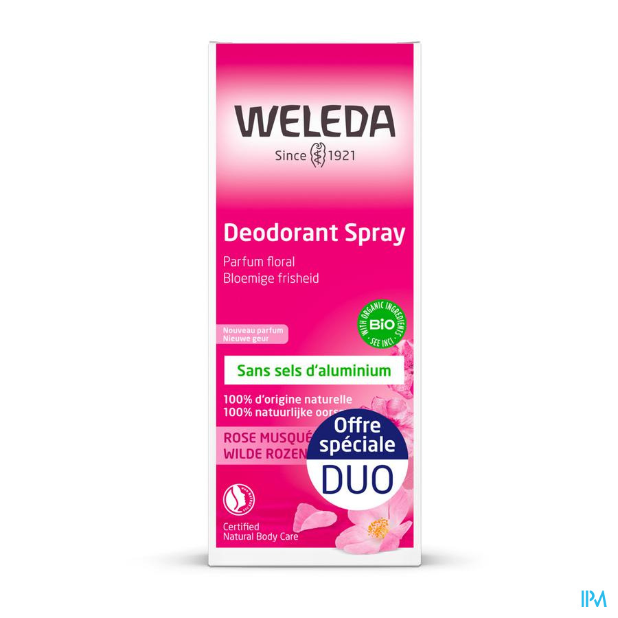 vignette Weleda Rose Musquee Deodorant Spray 100ml X2