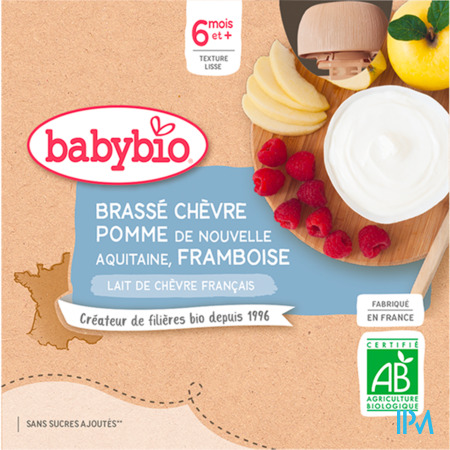 vignette BABYBIO GOURD BRASSE POMME FRAMBOIS 4*85G