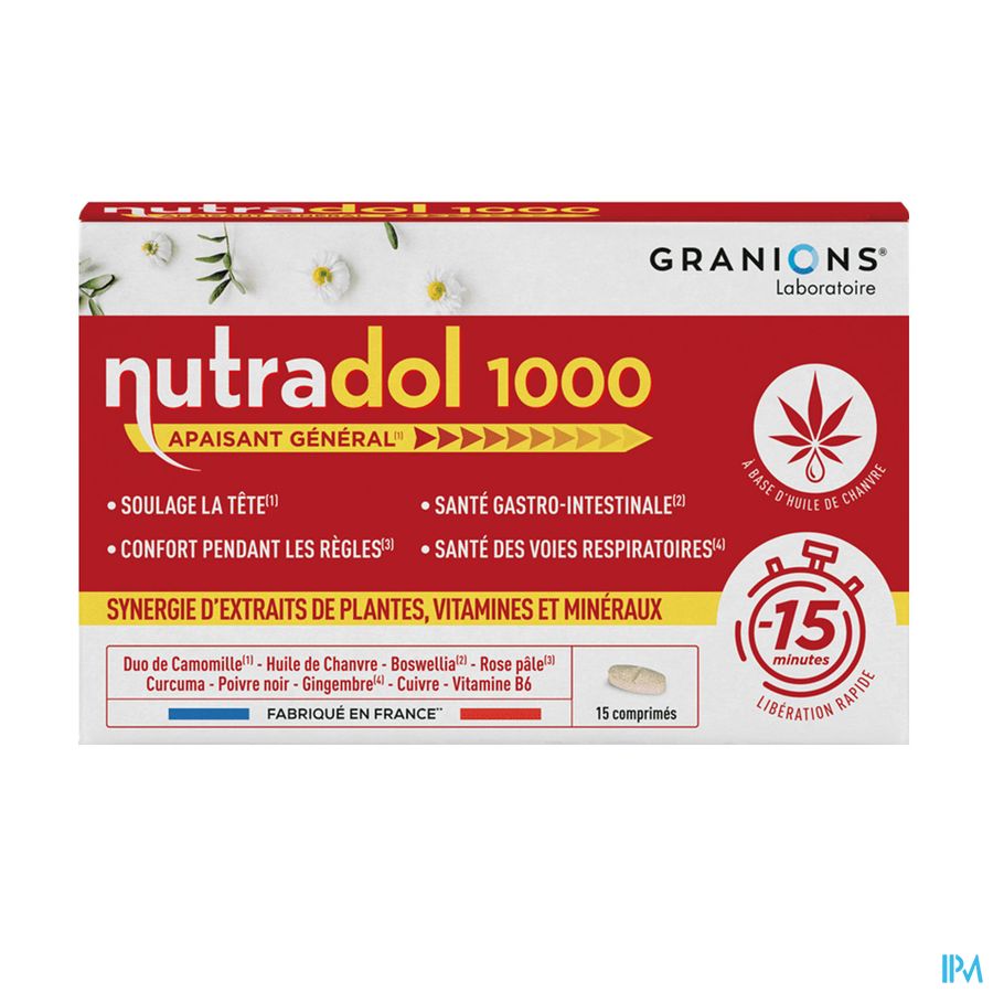 produit Granions Nutradol 1000 Apaisant General Comprime 15