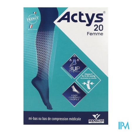 vignette Innothera Actys20 2 Mi Bas Femme Beige Clair Normal T3