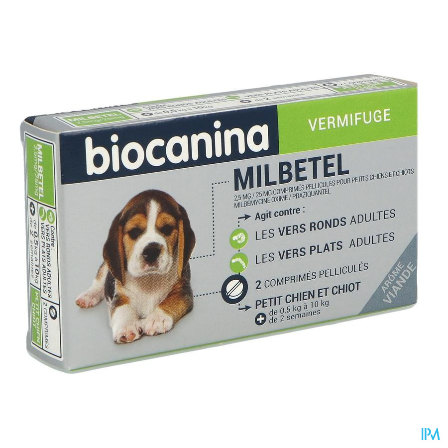 vignette Milbetel 2mg5/25mg Chiot Comprime 2
