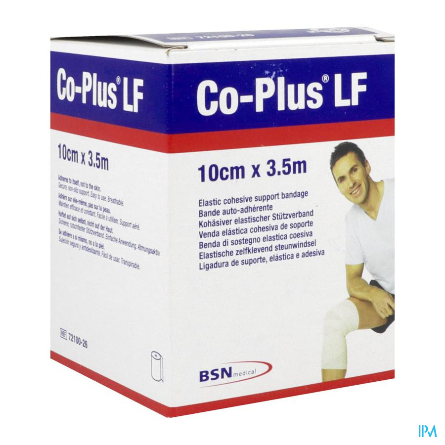 produit Co Plus Sans Latex Bande Cohesive 3m5 X 10cm Blanc