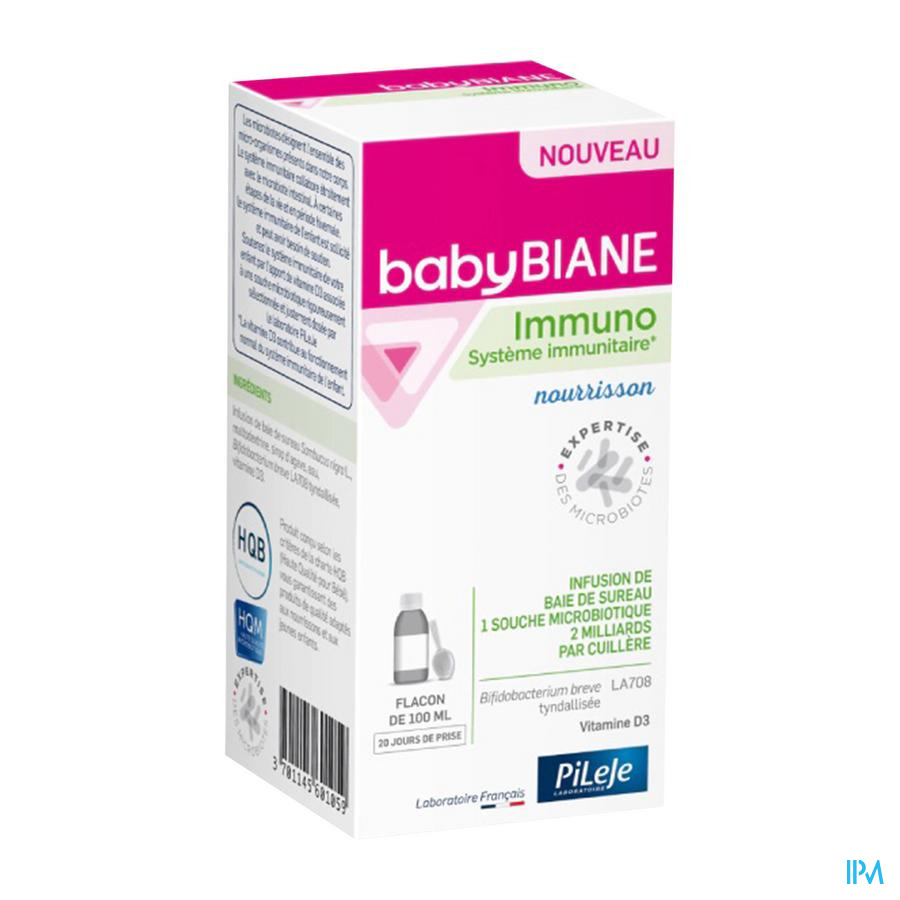 produit Pileje Babybiane Immuno Flacon 100ml