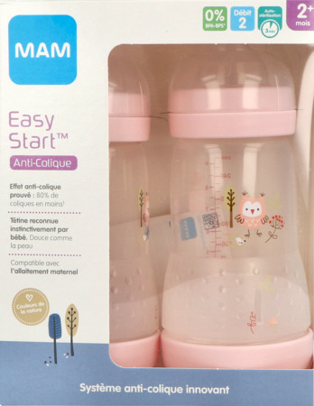 vignette Mam Biberon Easy Start Anticolique Nature Blush Debit 2 260ml X2