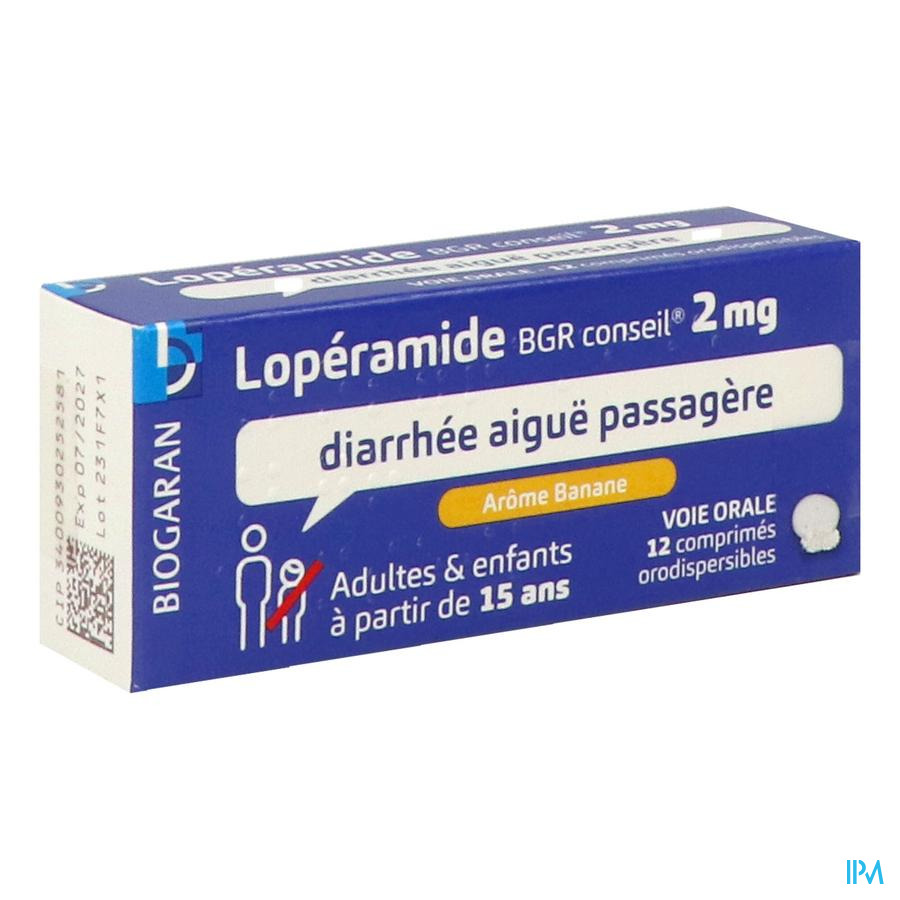 vignette LOPERAMIDE 2MG BGR CONS CPR ORO 12