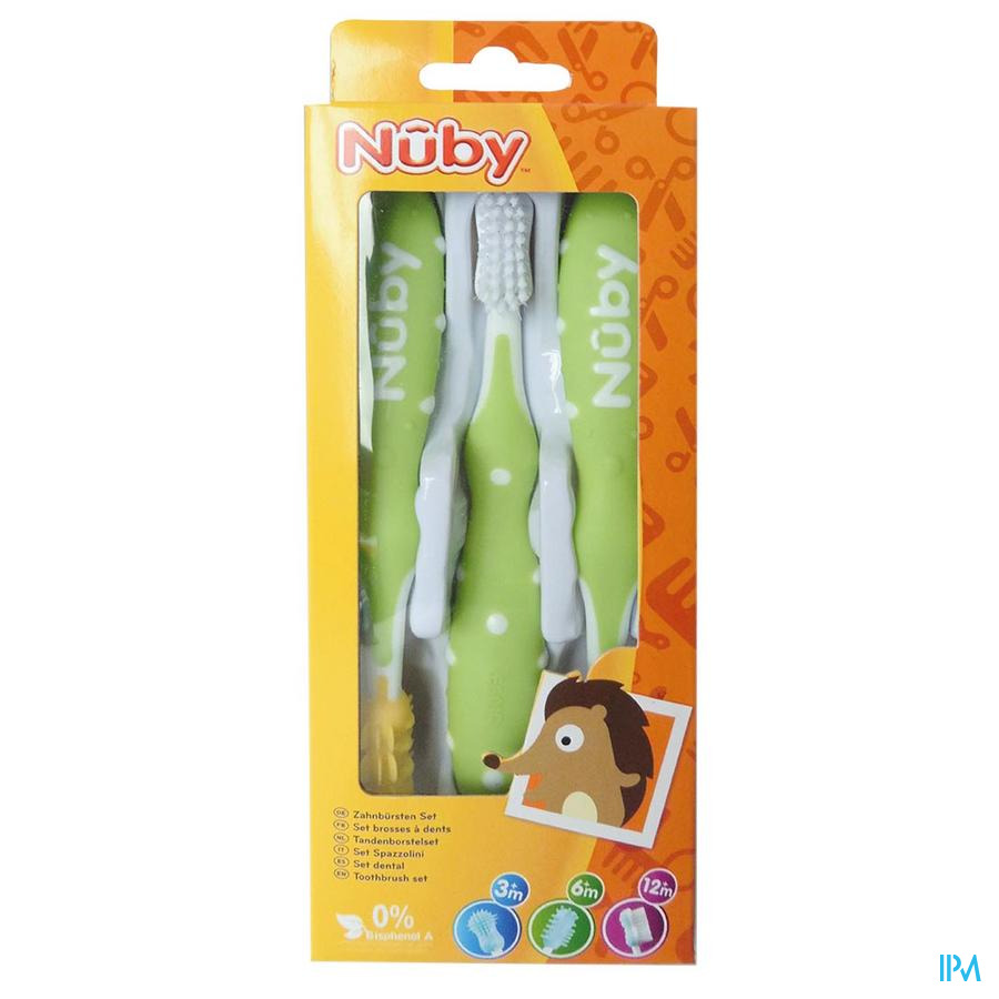 vignette NUBY SET BROSSE DENT 3M+ 3