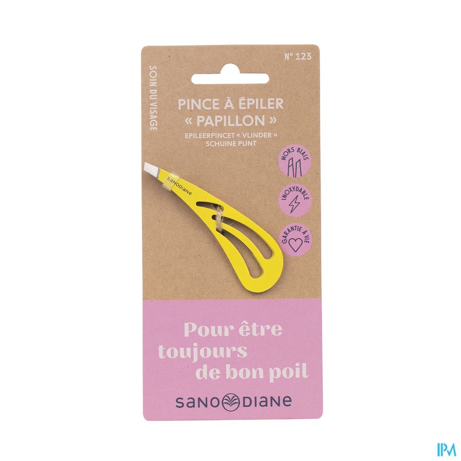 produit SANODIANE 123 PINCE EPILER PAPILLON JAUNE