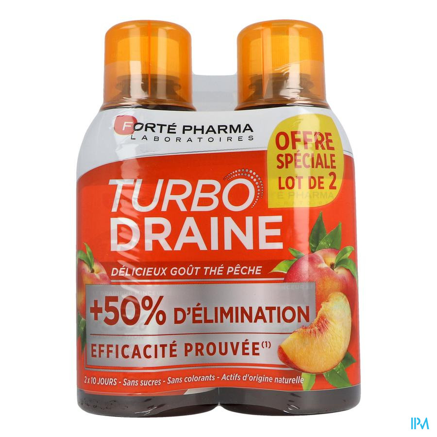 produit Forte Pharma Turbodraine Minceur Solution Buvable The Peche 500ml X2