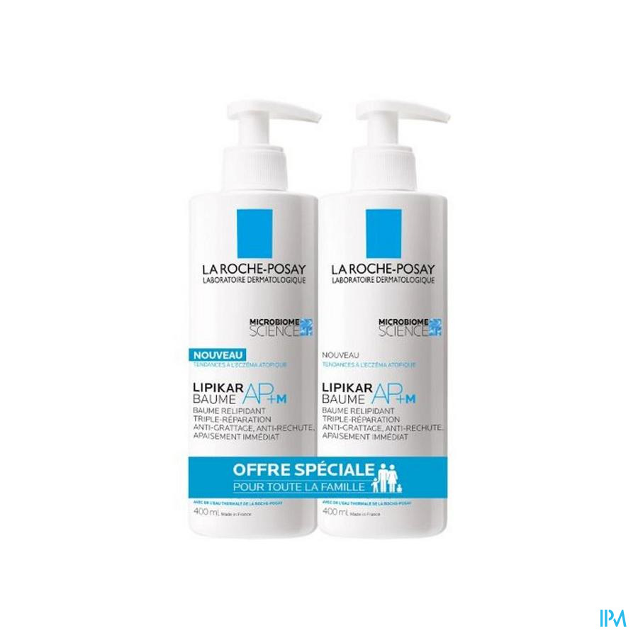 produit La Roche Posay Lipikar Ap+m Baume Relipidant 400ml X2