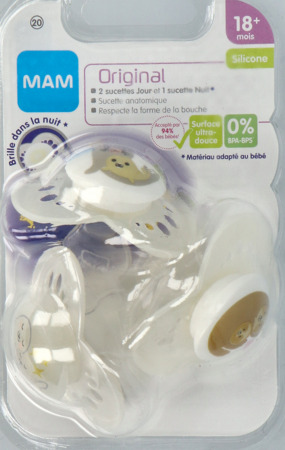 vignette Mam Sucette Anatomique Silicone Original Unisexe +18m N20 X3