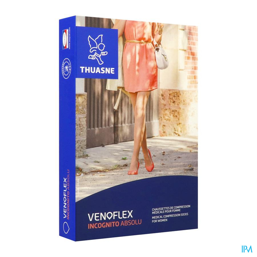 vignette Thuasne Venoflex2 Incognito Absolu Chaussette Dore Long T1