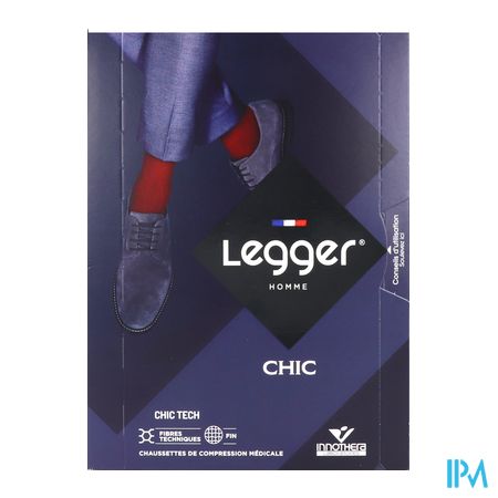 vignette Innothera Legger2 Chic Tech Homme Chaussette Noir Long T3