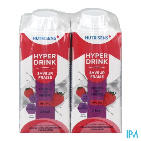 vignette Nutrisens Hyperdrink 2kcal Fraise 200ml X4