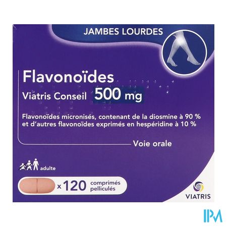 vignette Flavonoides Viatris Conseil 500mg Comprime Pellicule 120