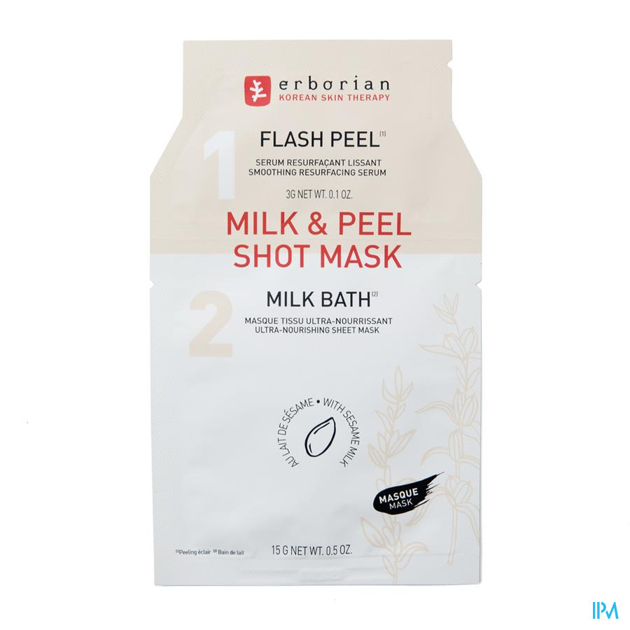 vignette ERBORIAN MILK &amp; PEEL SHOT MASK 18GR