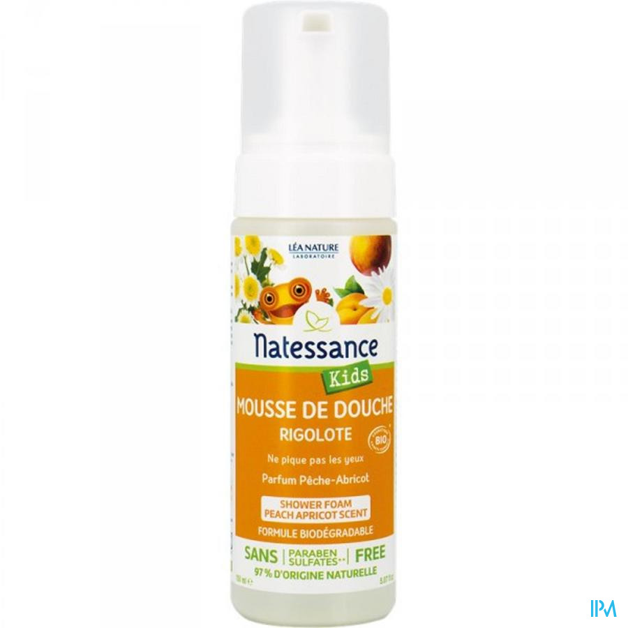 vignette Natessance Bio Kids Mousse De Douche Rigolote Corps Et Cheveux Kids Peche Abricot 150ml