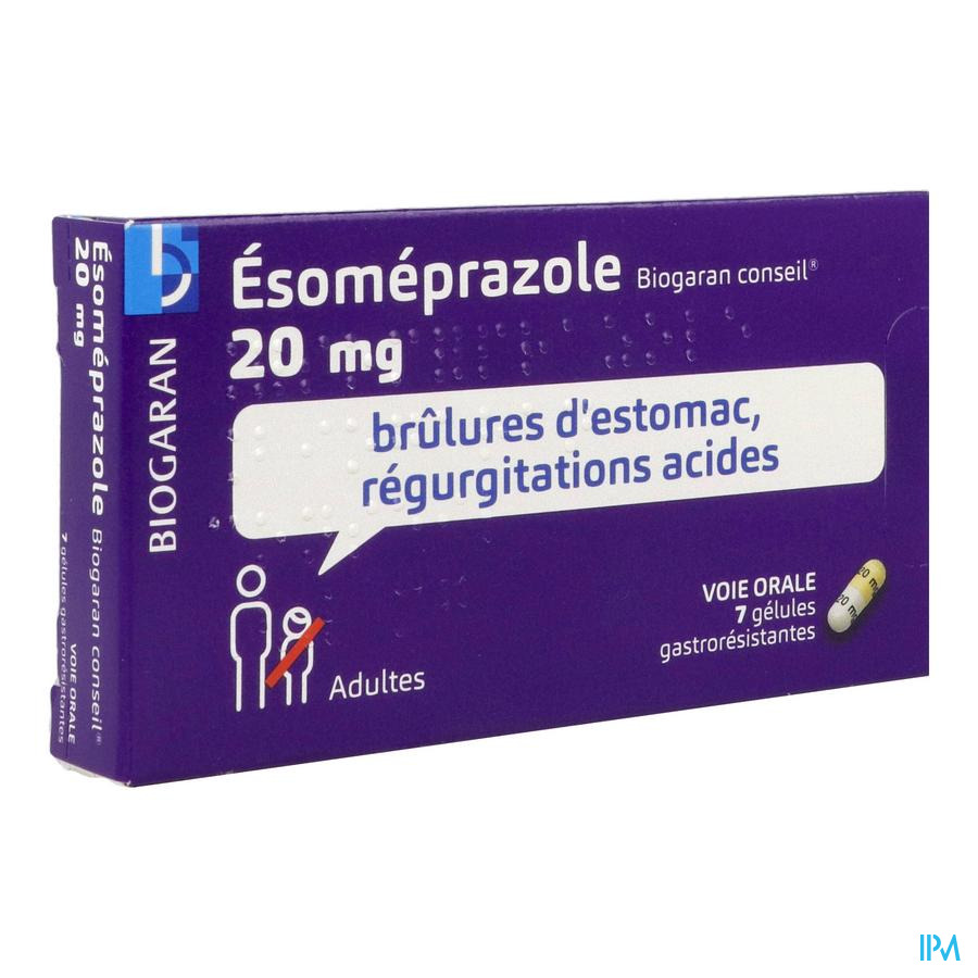 vignette ESOMEPRAZOLE 20MG BGR CONS GEL 7