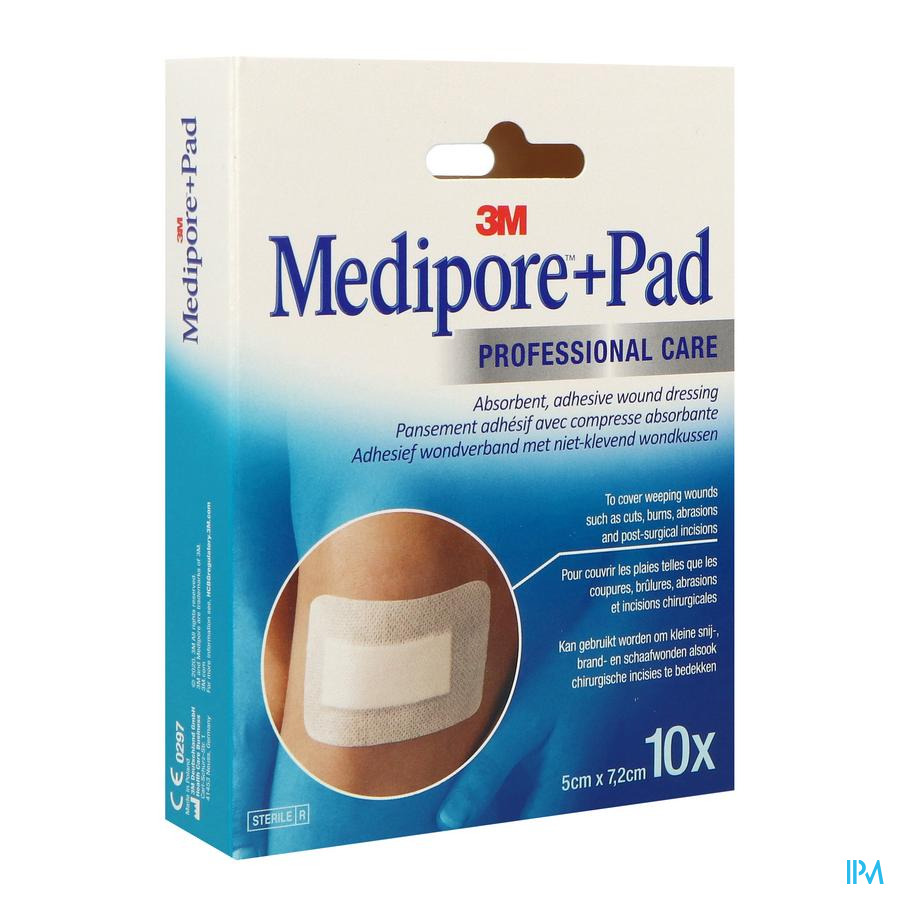 vignette 3m Medipore+ Pad Pansement Absorbant 5cm X 7cm2 10