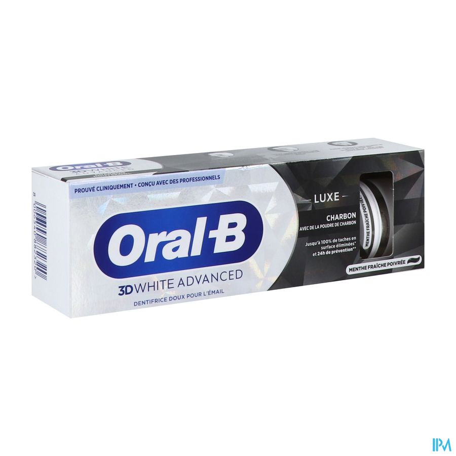 vignette ORAL B 3D WHITE ADVANCE LUXE CHARB 75ML