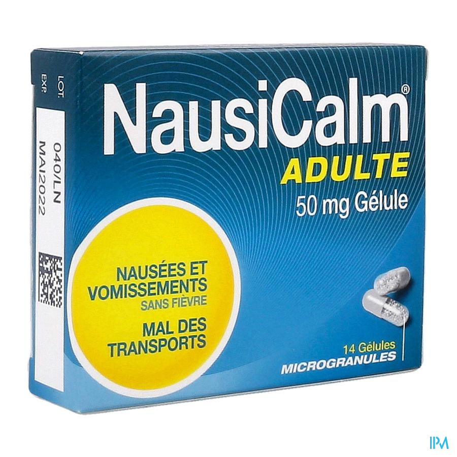 vignette NAUSICALM 50MG AD GELULE 14