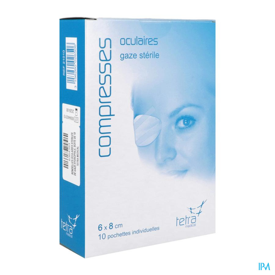vignette Tetra Compresse Oculaire Sterile 6cm X 8cm 10