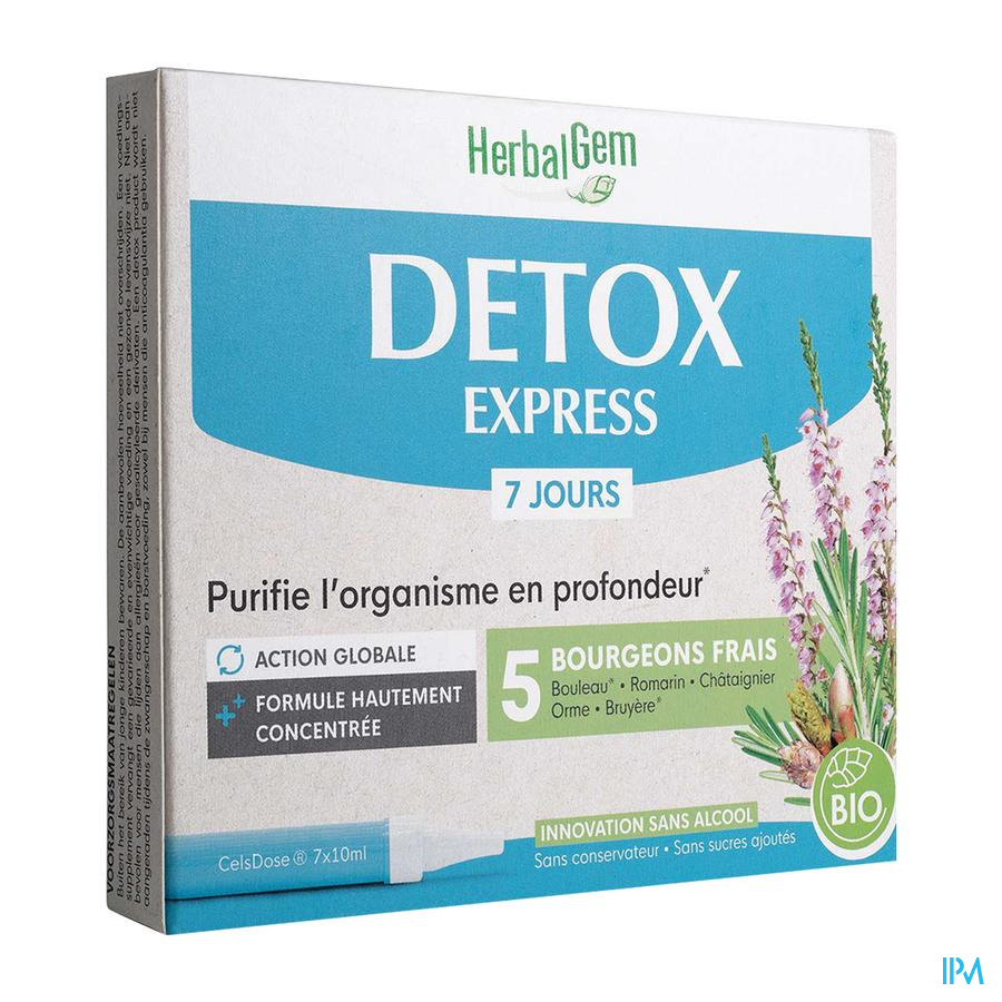produit HERBALGEM DETOX EXPRESS BIO 7X10ML