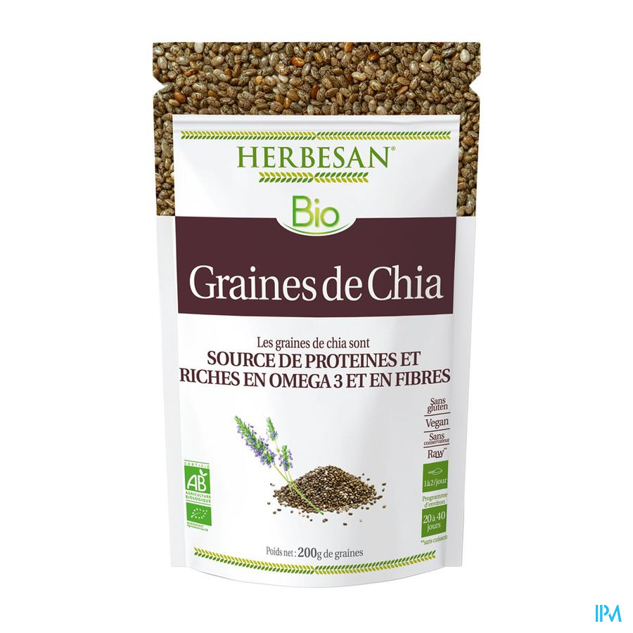 produit HERBESAN GRAINES DE CHIA BIO 200 G