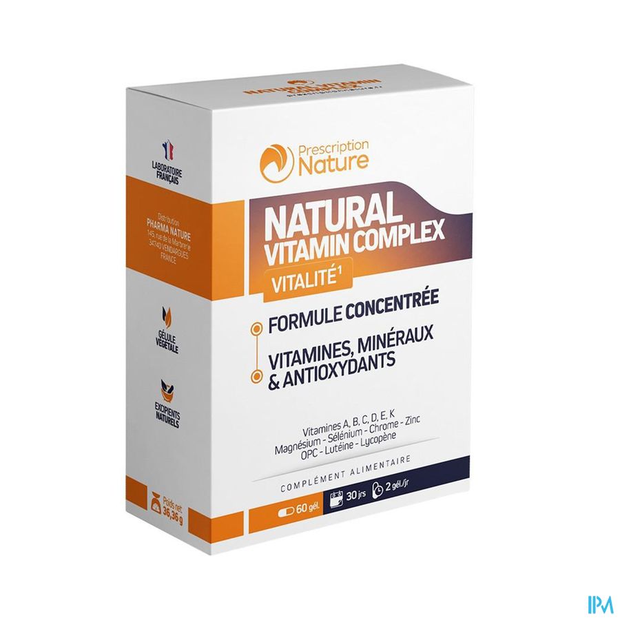produit NATURAL VITAMIN CPLX PHARMA NATURE 60CP